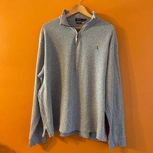 Gray Polo Quarter Zip Sweater